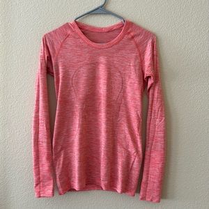 Pink Lululemon Swiftly long sleeve